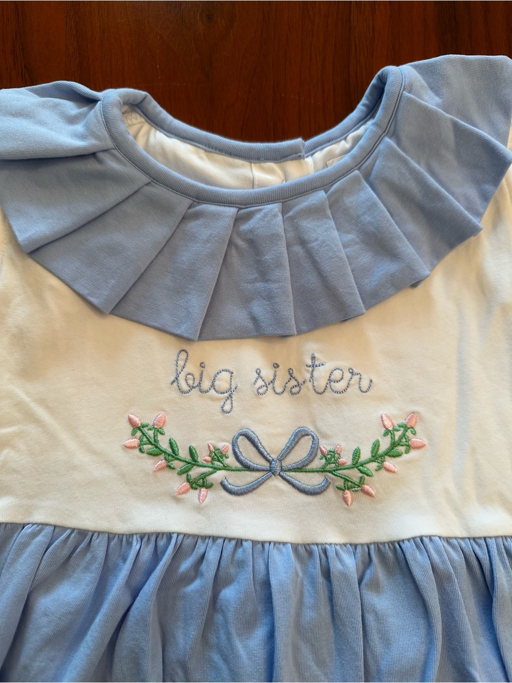 Cecil & Lou Big Sister Blue & White Ruffled Girls Dress size 5 - Picture 2 of 4